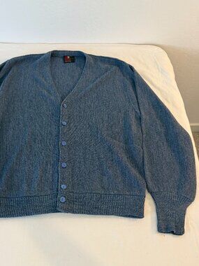 Vintage Arnold Palmer Cardigan Sweater USA Blue Button Front Men's Medium Knit